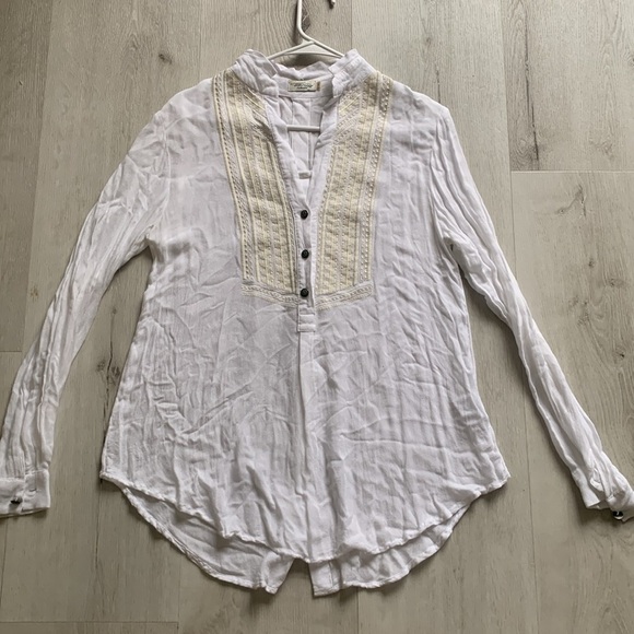 Tasha Polizzi blouse floral embroidered western boho relaxed romantic size S - Picture 6 of 12